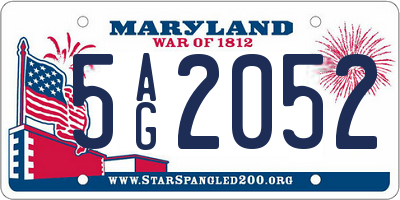 MD license plate 5AG2052