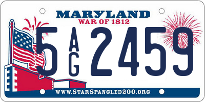 MD license plate 5AG2459