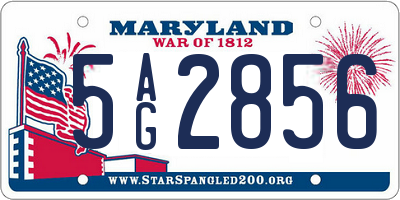 MD license plate 5AG2856