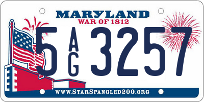 MD license plate 5AG3257
