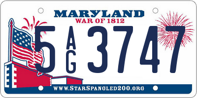 MD license plate 5AG3747