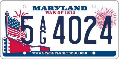 MD license plate 5AG4024