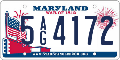 MD license plate 5AG4172