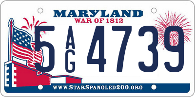MD license plate 5AG4739