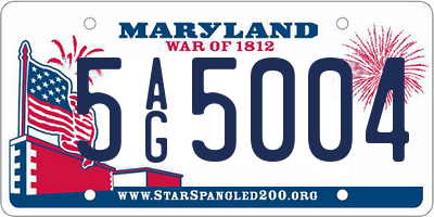 MD license plate 5AG5004
