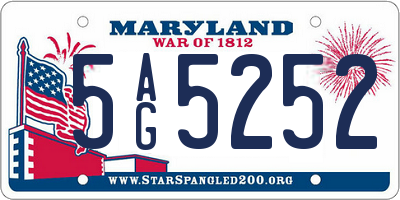 MD license plate 5AG5252