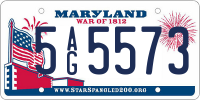 MD license plate 5AG5573