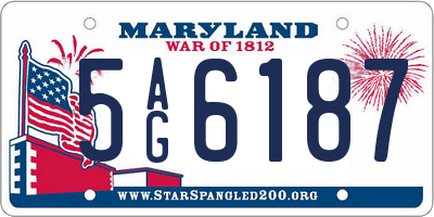 MD license plate 5AG6187