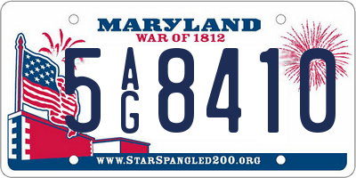 MD license plate 5AG8410