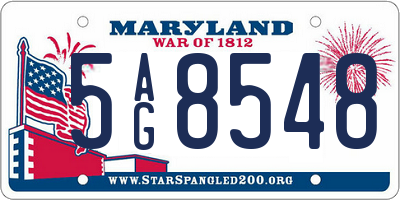 MD license plate 5AG8548