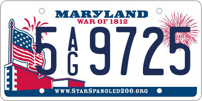 MD license plate 5AG9725