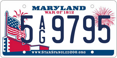 MD license plate 5AG9795