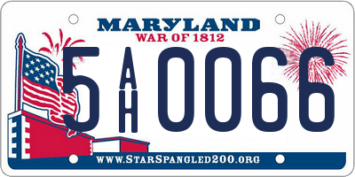 MD license plate 5AH0066