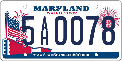 MD license plate 5AH0078