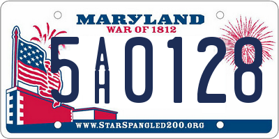 MD license plate 5AH0128