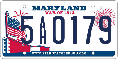 MD license plate 5AH0179