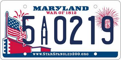 MD license plate 5AH0219