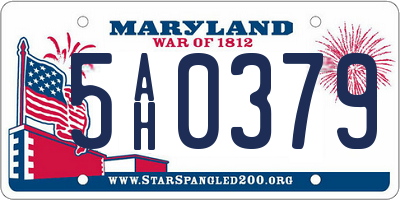 MD license plate 5AH0379