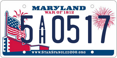 MD license plate 5AH0517