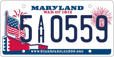 MD license plate 5AH0559
