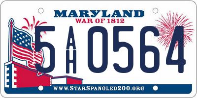 MD license plate 5AH0564