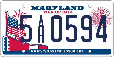 MD license plate 5AH0594