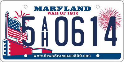 MD license plate 5AH0614
