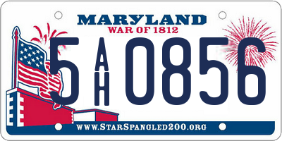 MD license plate 5AH0856