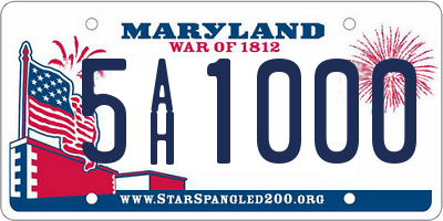 MD license plate 5AH1000