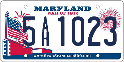 MD license plate 5AH1023