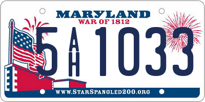 MD license plate 5AH1033