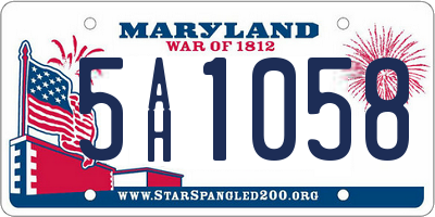 MD license plate 5AH1058