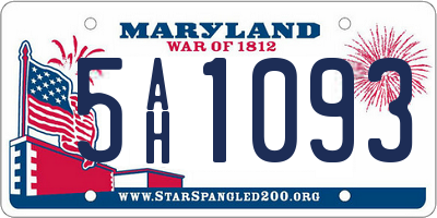 MD license plate 5AH1093