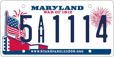 MD license plate 5AH1114