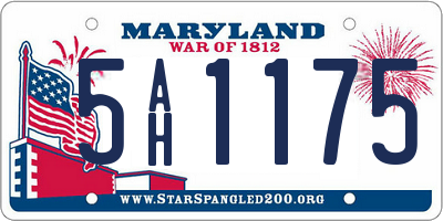 MD license plate 5AH1175