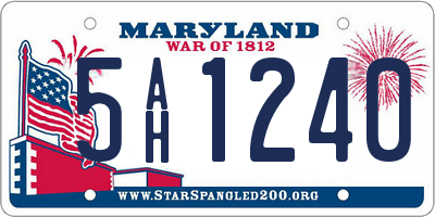 MD license plate 5AH1240