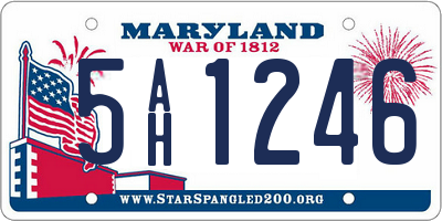 MD license plate 5AH1246