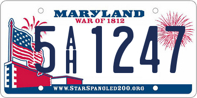 MD license plate 5AH1247