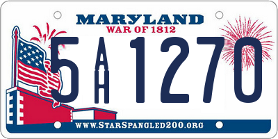 MD license plate 5AH1270