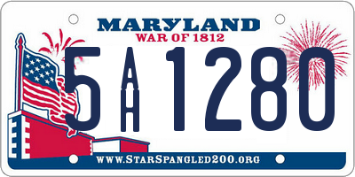 MD license plate 5AH1280