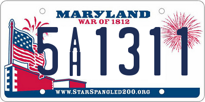 MD license plate 5AH1311