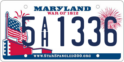 MD license plate 5AH1336