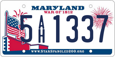 MD license plate 5AH1337