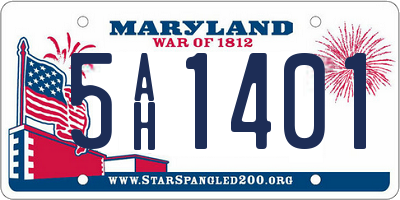 MD license plate 5AH1401