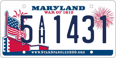 MD license plate 5AH1431