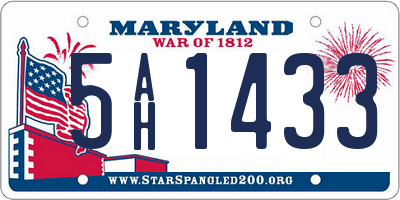 MD license plate 5AH1433