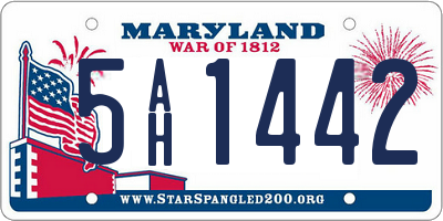 MD license plate 5AH1442