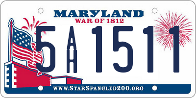 MD license plate 5AH1511