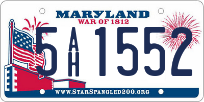 MD license plate 5AH1552