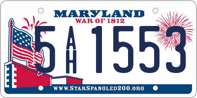 MD license plate 5AH1553